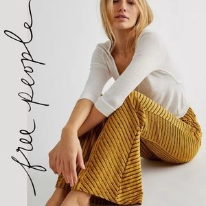 Free People slim pull-on velvet flare pants